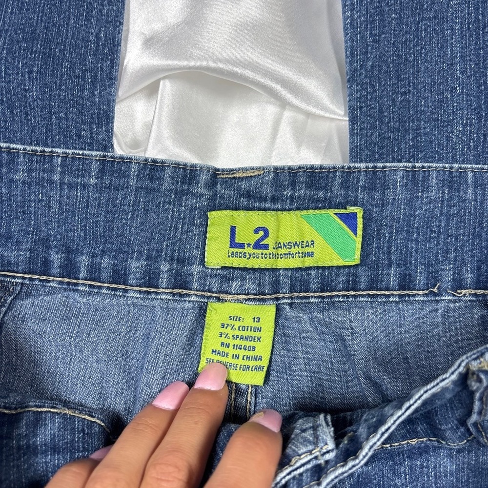 y2k vintage low rise Jeanswear Straight Leg Jeans Blue Seam Detail Size 13 - Picture 6 of 9